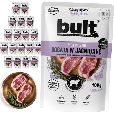 Cibo umido per cani BULT, gusto agnello, bustine da 20x100g (1/2)