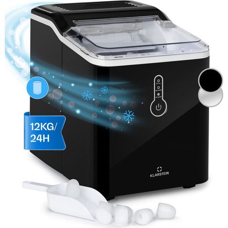 Klarstein Eiswürfelmaschine Klein, 1,5L Eiswürfelbereiter, Eiswürfelmaschine für Große Eiswürfel, Schnelle Mini-Eiswürfelmaschine, Leichte Reinigung, Eiswürfelbereiter 12kg Eis pro Tag