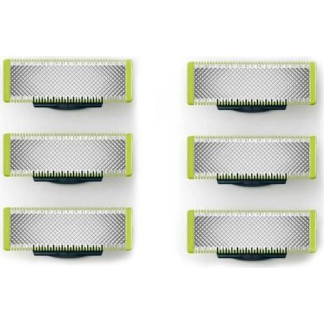 Vakuum-Applicable à OneBlade - Lames de rechange, pour rasoir/tondeuse électrique OneBlade, acier inoxydable robuste, taille, stylisation et rasage, lot de 6 (1/4)