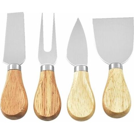 Ensemble de 4 couteaux à fromage avec manche en bois d'acacia (1/5)