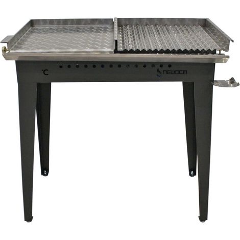 Celsius 8040 DGP 80x60 - Piastra mista Griglia barbecue per arrostire con gambe acciaio giardino esterno carne a gas