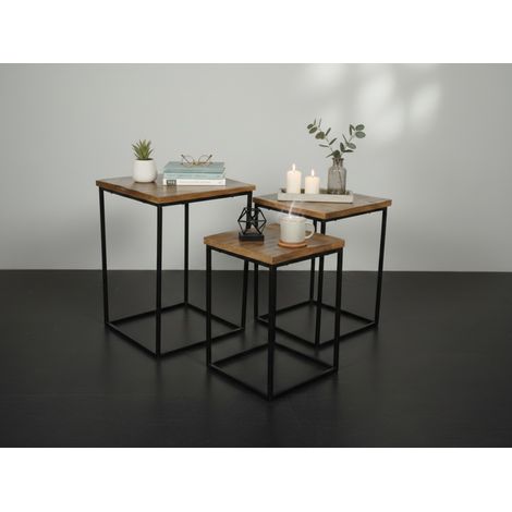Lot de 3 tables bois de manguier - Nos Envies Déco