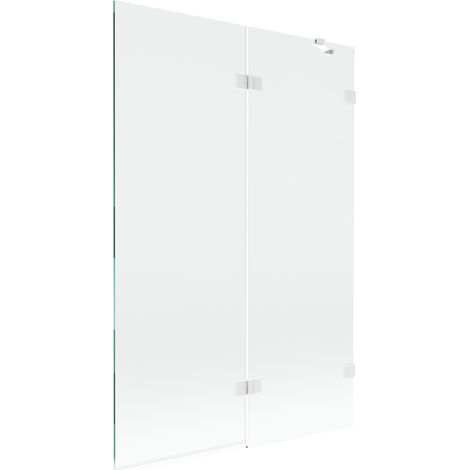 Mexen Lunar Duschwand 2-teilig rechts 120 x 150 cm, transparent, weiß - 897-120-100-20-00-P