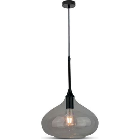 V-TAC VT-7281 LED-Tropfenglas-Kronleuchter 1MT Ф285mm glänzend schwarz mit E27-Lampenfassung (1/5)