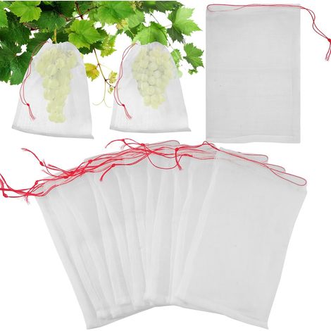 Sachets de Protection Fruits x20, 30x20cm Filets de Jardinage Anti-Insectes pour Fraises Raisins Légumes, Poches en Nylon avec Cordon, Barrière Anti-Moustiques et Parasites (1/5)