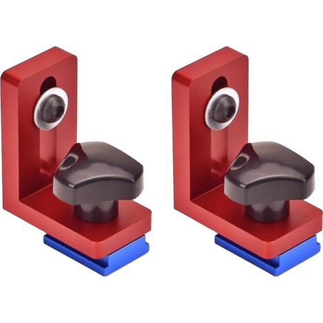 Lot de 2 butées de rail de guidage Stop, butée de rail de guidage type 30, butée de rail de guidage en T, Mitre Track Stop pour rails en T, butée coulissante pour travail du bois, butée de voie