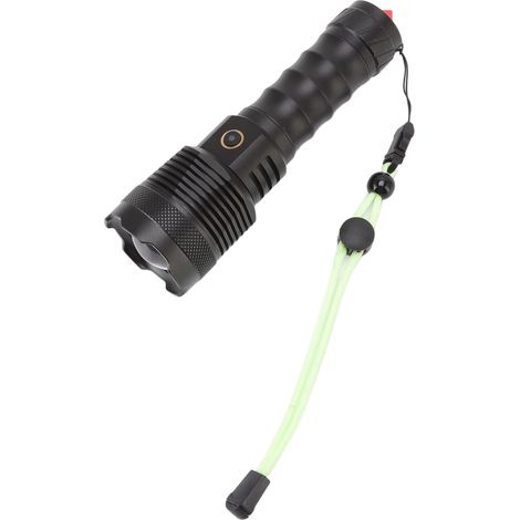 Lampe torche LED puissante, rechargeable par USB, ultra-lumineuse (3000 lm), en alliage d'aluminium avec zoom. (1/5)