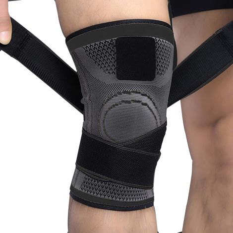Manchons de compression pour les jambes et les genoux, pour soulager les douleurs et soutenir les genoux, la course à pied, l'haltérophilie et l'entraînement. (1/5)
