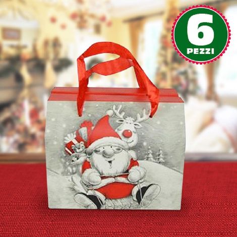 Trade Shop - 6 STANDARDS NACH REGALS BABBO NATALE MODERN MANICI TESSUTUTROSSI 16X13X19CM - (1/2)