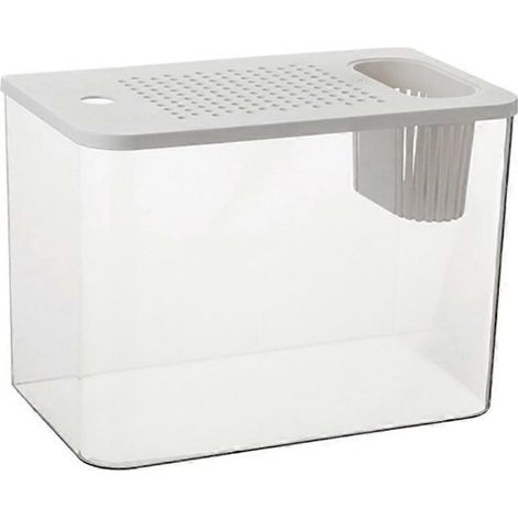 Aquarium transparent avec couvercle, aquarium hydroponique, aquarium pour tortues, maison (1/5)