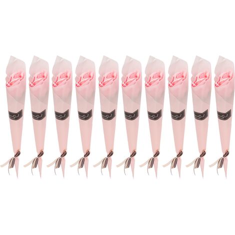 10 Pièces Savon Rose Fleur Artificielle Détails Réalistes Décoration Maison Bureau Café Cadeau Fête