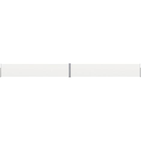 Auvent paravent store brise-vue latéral rétractable de patio jardin terrasse balcon protection visuelle écran 140 x 1200 cm crème