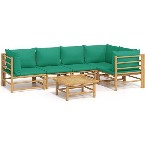 Maison Exclusive - Set Salotto da Giardino 6pz con Cuscini Verdi Bambù