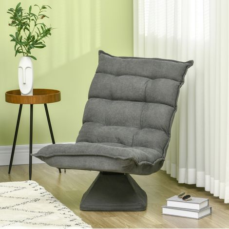 MEUBLIV Bodensessel grau 62x70x95 cm – verstellbare Rückenlehne und drehbar, ohne Matratze (1/5)