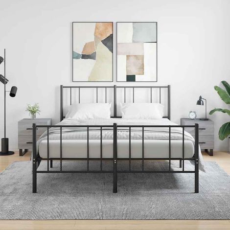 Nachttische 2 Stk. Grau Sonoma 40x35x47,5 cm Holzwerkstoff (1/5)