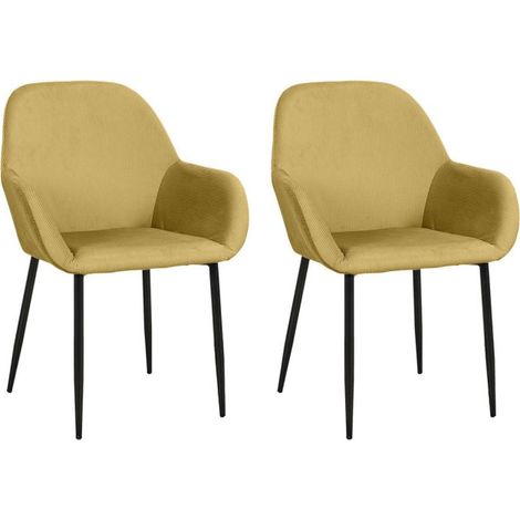 Lot de 2 Fauteuils Design "Giulia" 85cm Jaune (1/4)
