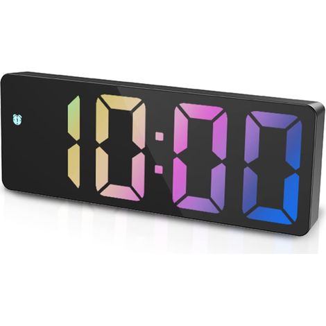 Verbesserter digitaler Wecker, LED-Wecker fürs Schlafzimmer, elektronischer Tischwecker mit Temperaturanzeige, einstellbarer Helligkeit und Sprachsteuerung.