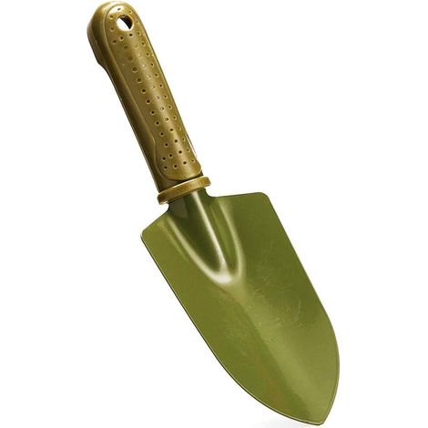 Truelle de jardin indéformable 10 pouces en acier au carbone, pelle de jardin antirouille avec poignée ergonomique en PE, pour désherber et déplacer des objets. (1/4)