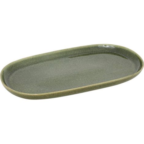 Plat de présentation Terre inconnue vert Kaki L31xp17,5xH2,6cm - Atmosphera créateur d'intérieur