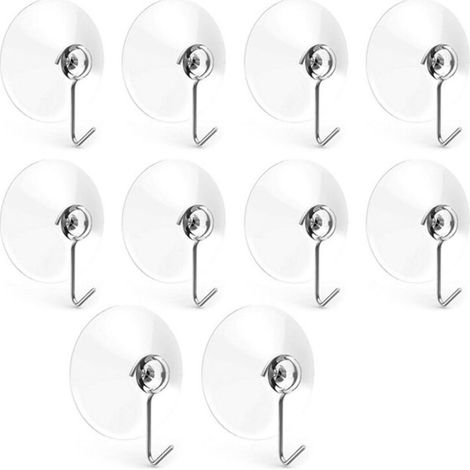 10 Wandhaken mit Saugnäpfen und Metallaufhängern, ideal für Küche und Bad (1/5)