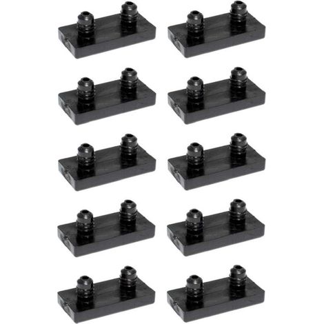 Set mit 10 schwarzen Kunststoffgleitern, 40 x 20 mm – Zum Aufclipsen für Stühle und Möbel – Fußführung – Für Hartböden (1/2)