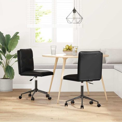 Esszimmerstühle 2 Stk. Schwarz Kunstleder