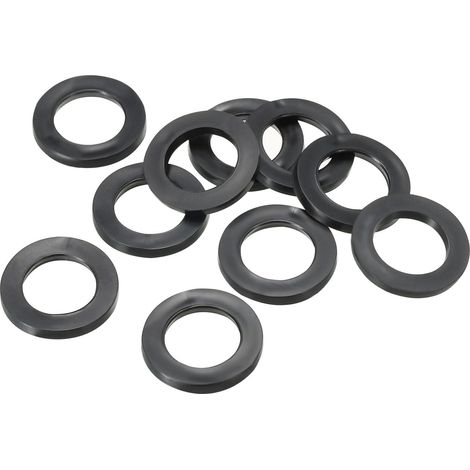 Rondelle Plate Caoutchouc 15mm x 23mm, 2,5mm Épais Noir 40Pcs (1/5)