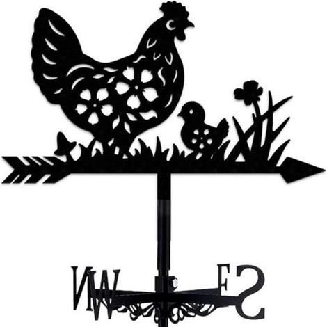 Wetterfahne – Schmiedeeiserne Wetterfahne – dekorativ – witterungsbeständig – geeignet für Gärten und Dächer – FXB21 (1/2)