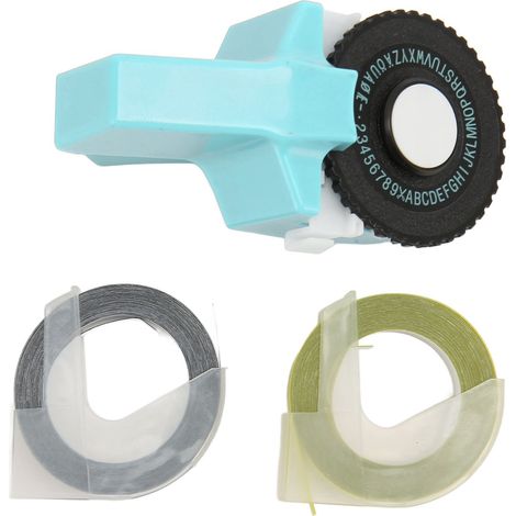 Étiqueteuse manuelle 3D portative avec rubans, couleur bleu ciel, pour domicile, bureau et entreprise. (1/5)