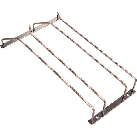 Support Verres À Vin - Bronze - 2 Rangées - 35.5 Cm - Sous Armoire - Acier Peint - Jusqu À 8 Verres