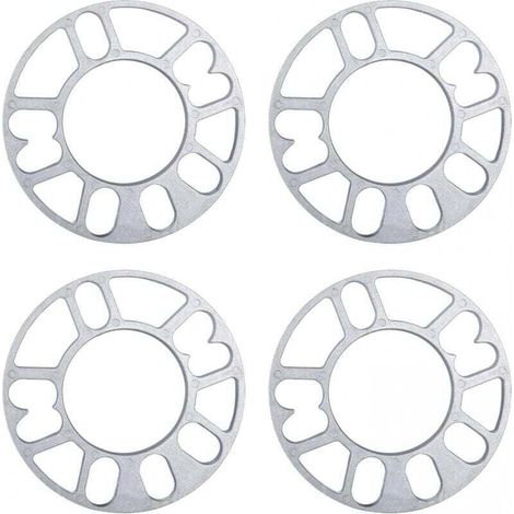 4 Pcs Entretoises De Roues En Alliage Aluminium, joints de moyeu de roue élargis modifiés, elargisseur de voie, 3mm d'épaisseur entretoises de roue universelles (1/4)
