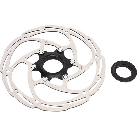 Disque de frein à centre lock en acier 180mm pour vélo route et VTT avec couvercle (1/5)