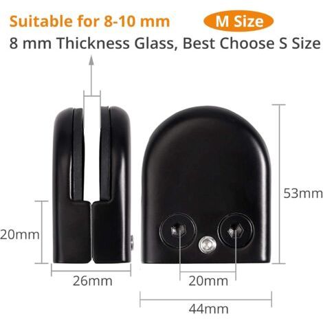 Ineasicer 8pcs Pince de Verre 8-10mm en Acier Inoxydable Porte-Verre Clip en Verre Support en Verre Réglable Connexion Arrière Plate pour Balustrade Salle de Bain Escalier Fenêtre (1/4)