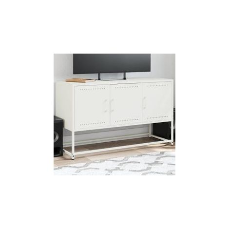 Meuble TV blanc 100,5x39x60,5 acier (1/5)