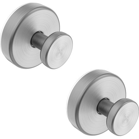 Ganchos para ducha con ventosa, ganchos para toallas extraíbles, aptos para ventanas, puertas de cristal y paredes de baño ganchos para albornoces - paquete de 2, color plata. (1/5)