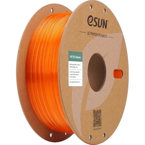Filamento 3D, materiale PETG, elevata resistenza, arancione traslucido (1/2)