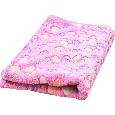 Couverture Pour Chien - Tapis Doux En Pluche Corail - Pour Chats Et Chiens - 70 x 100 cm - 350 g - Bleu (1/5)