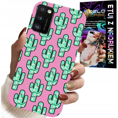Custodia per Samsung Galaxy A41 - cactus, cactus su sfondo rosa + lamina (1/5)
