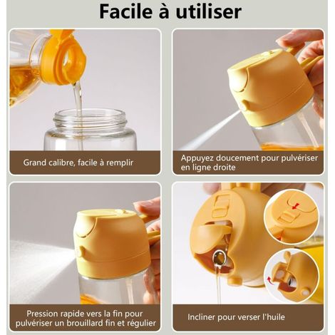 470 ml Ölspray und Ölspender, Olivenöl-Spender zum Kochen, für Heißluftfritteuse, Salate und Grills (Gelb)