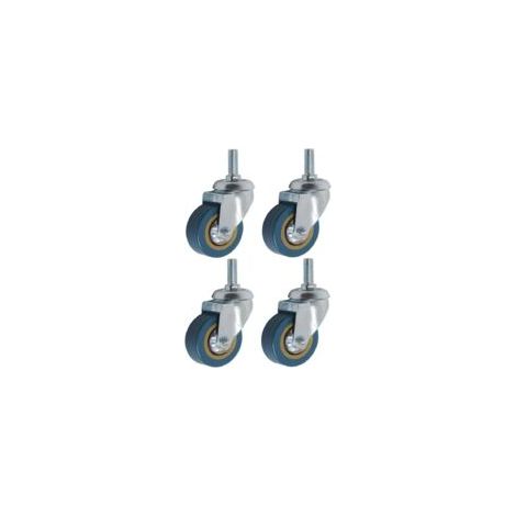 Lot de 4 360° Roulettes pour Meubles 75mm M10 Roulette Charge Lourde Pivotante (1/4)