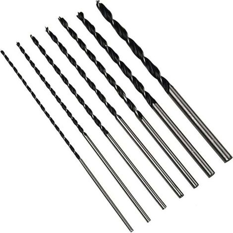 UlisemForet Bois Long 7 pcs Set, Jeu de Forets a Bois HSS-G, Meche Bois Ø 4mm, 5mm, 6mm, 7mm, 8mm, 10mm, 12mm x 300mm de long, pour le bois