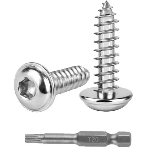 150 Vis Torx M4x16 Inox, Tête Ronde, Autotaraudeuses, T20 (1/5)