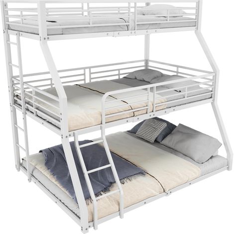CAIziLit superposé métal triple 90/120/140x200 cm, blanc, sans matelas (1/5)
