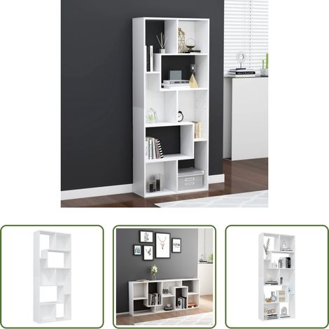 Bibliothèque -  Bibliothèque Blanc 67x24x161 cm Bois d'ingénierie (1/5)