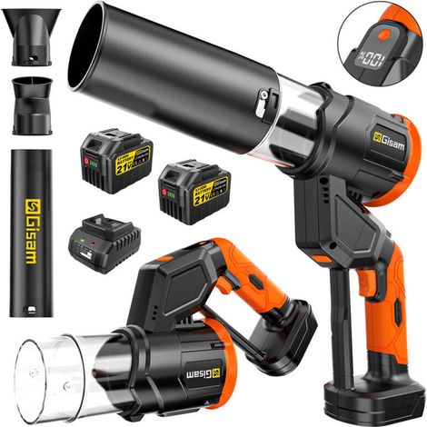 – Souffleur à batterie 21V avec 2 batteries 6.0Ah – Débit d'air 510m³/h – Poids léger 1.4kg – 3 vitesses pour nettoyage efficace (1/5)