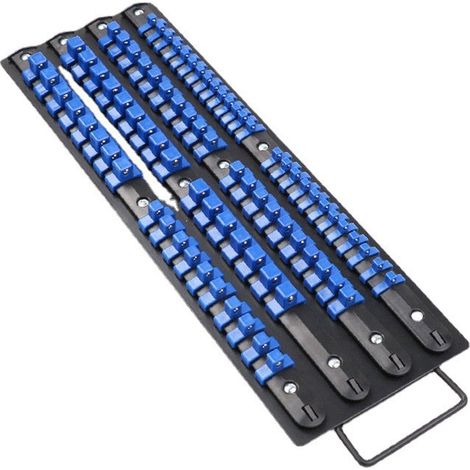 Quatre rangées de supports à douilles métalliques avec 80 clips détachables  plateau de rangement portable pour outils électriques. (1/4)