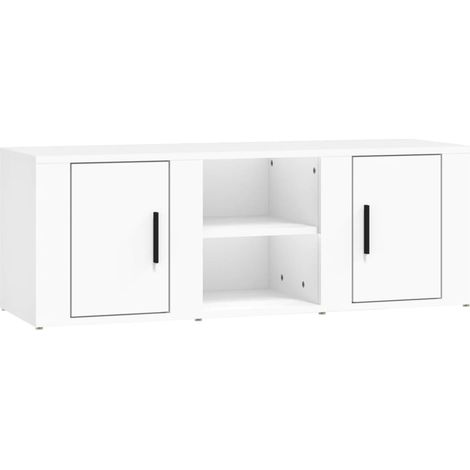 Mueble TV multimedia Estante TV Aparador TV Comedor Salón Dormitorio 100 x 315 x 35 cm Madera de ingeniería blanca 020025441