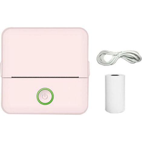 Mini impresora térmica portátil sin tinta，inalámbrica Bluetooth，mini impresora de bolsillo，impresión nítida (estilo rosa A) (1/5)