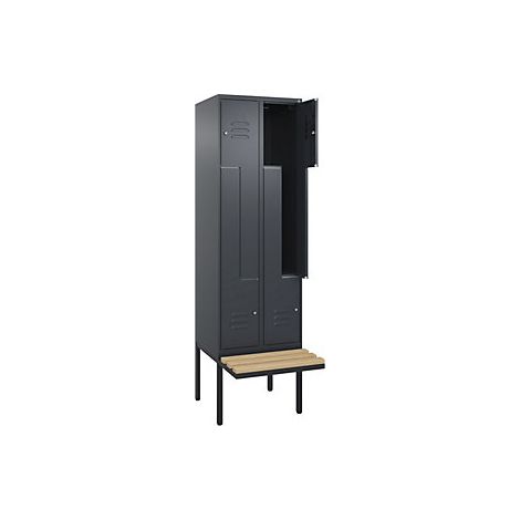 C+P  Armadietto a Z Classic PLUS con panca  2 scomparti 