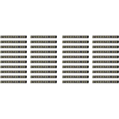 40er-Set Preisschild, quadratisch, verstellbar, für Preisaussteller, Thekenständer, Zahlen-, Buchstaben- und Dollar-Preisblock-Set M (1/5)